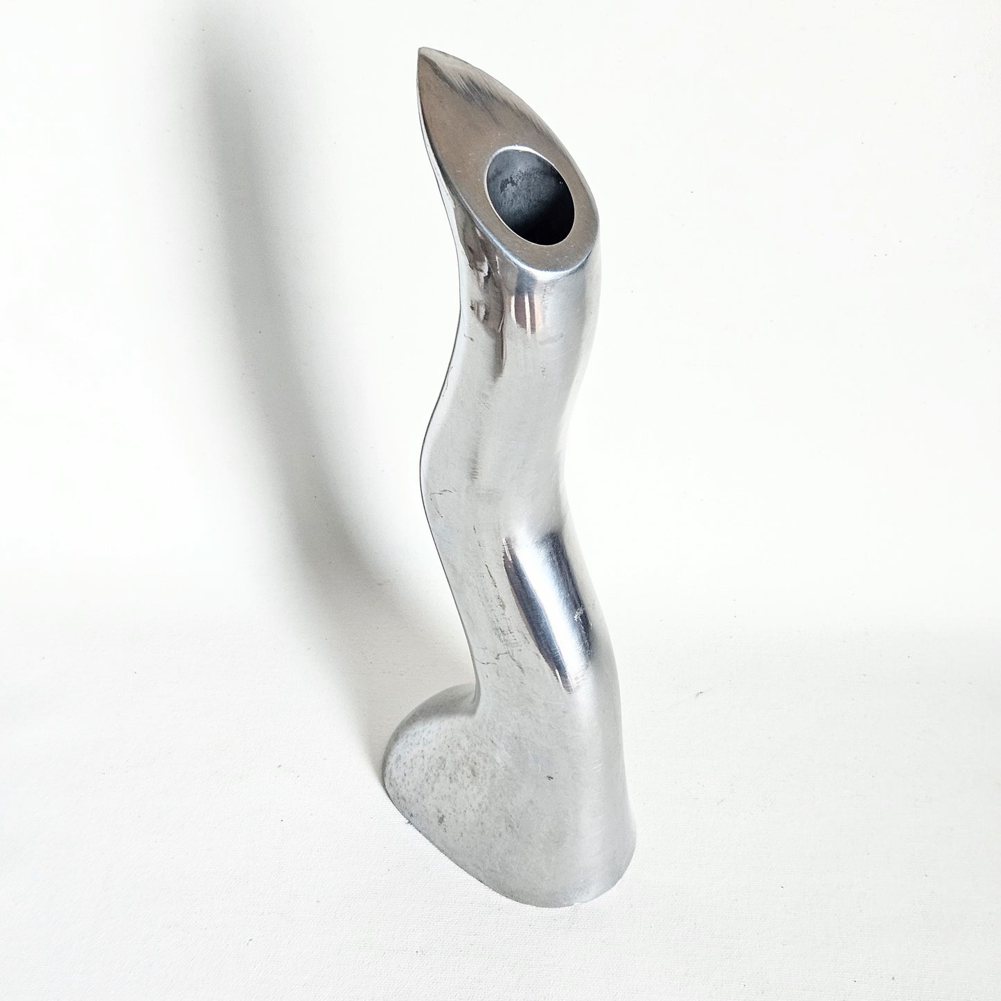 bougeoir sculptural chromé, par Anna Everlund, Ikea 1980s