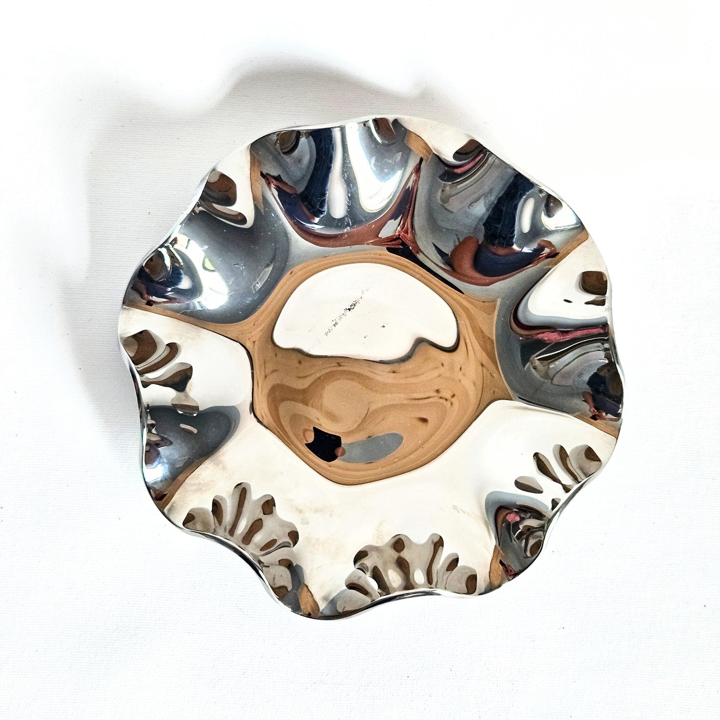 coupelle en verre chromé wavy