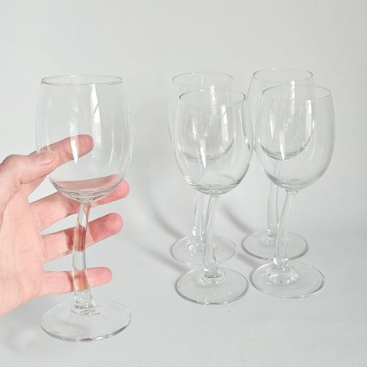 verres à pied courbé 1990s, J.P Chenet x5