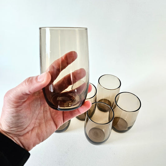 verres fumés vintage x2