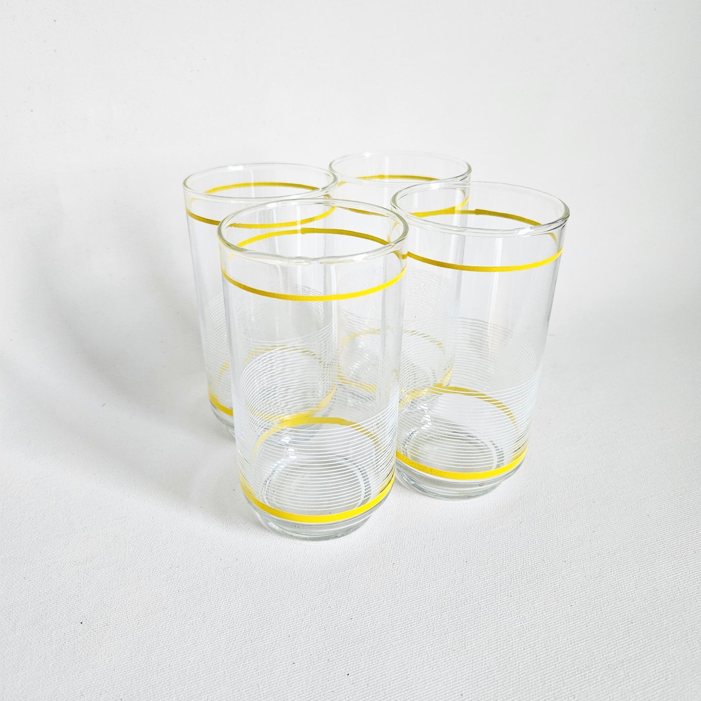 verres vintage rayés Libbey high ball x4