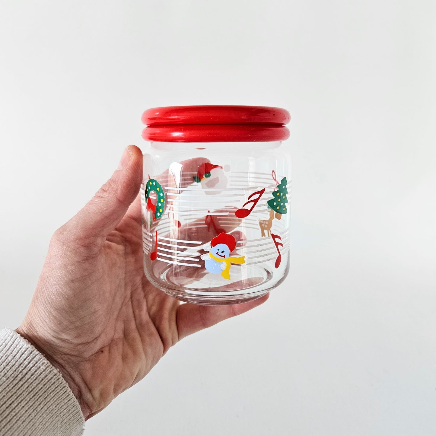 contenant vintage de Noël en verre