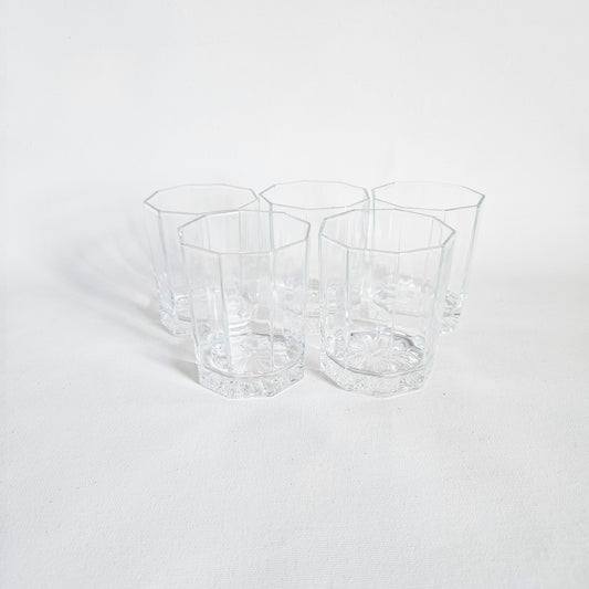 verres octogonaux texturés x5