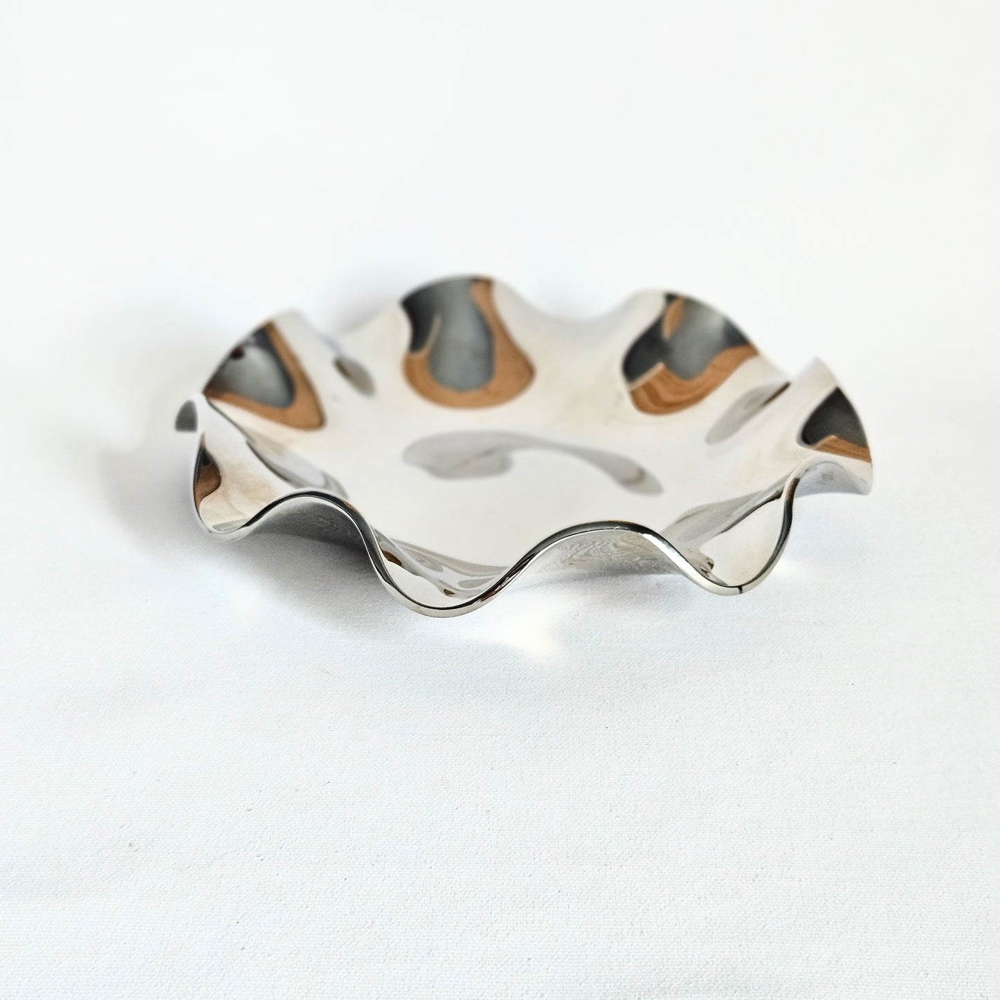 coupelle en verre chromé wavy
