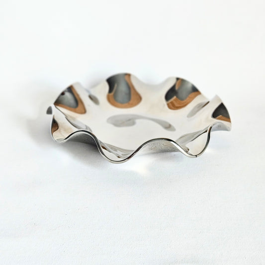 coupelle en verre chromé wavy
