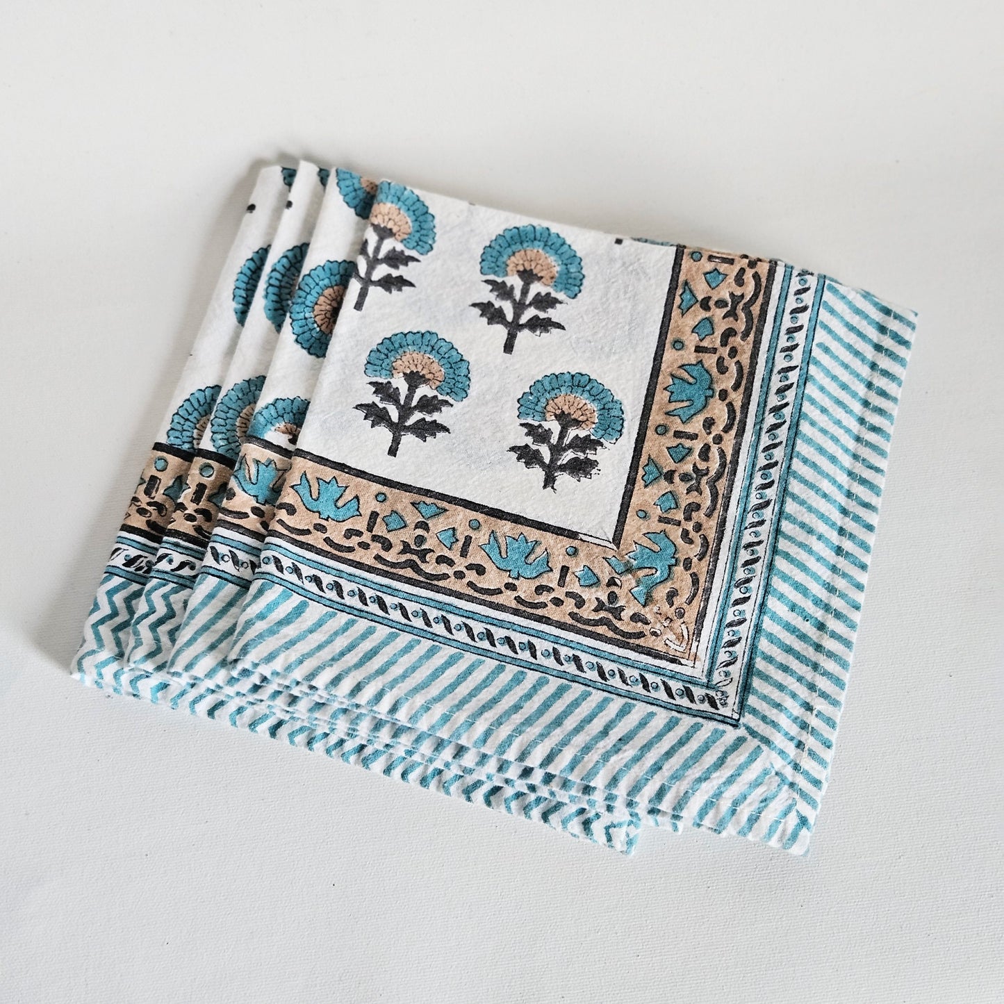 serviettes de table imprimées x4