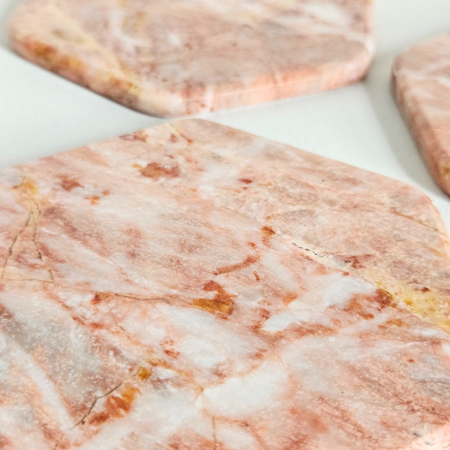 sous-verres en marbre rose x4