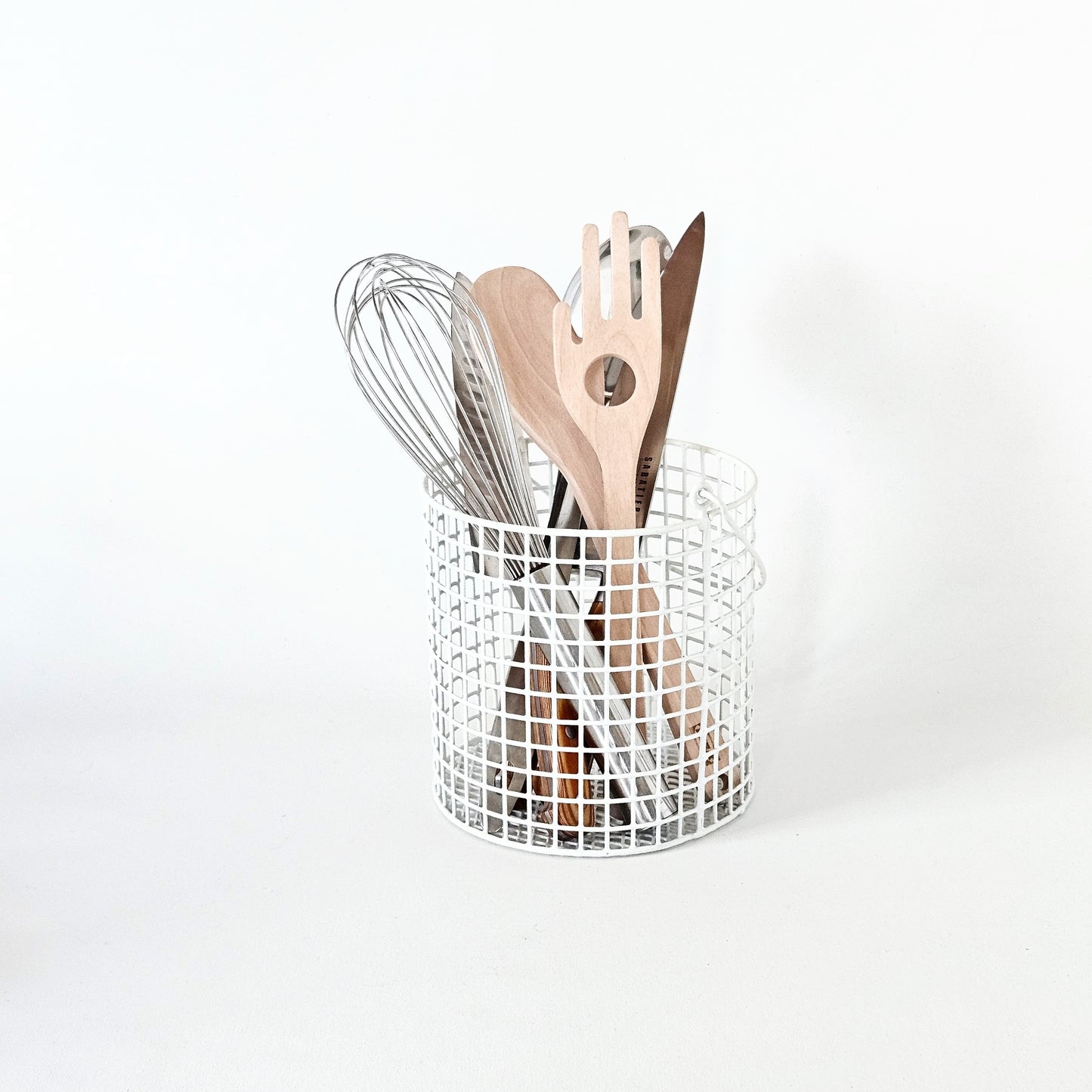 pot à ustensiles quadrillé