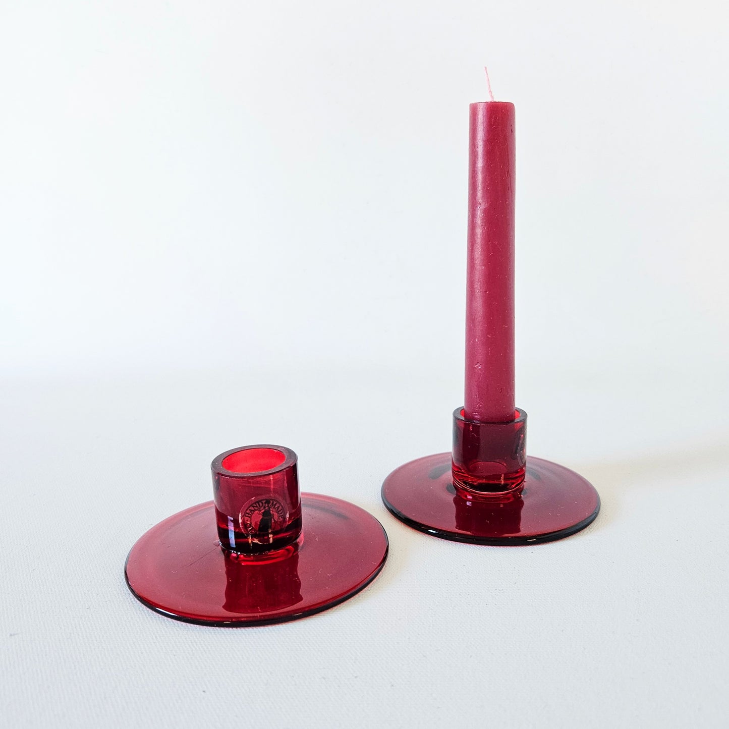 bougeoirs en verre Ikea x2