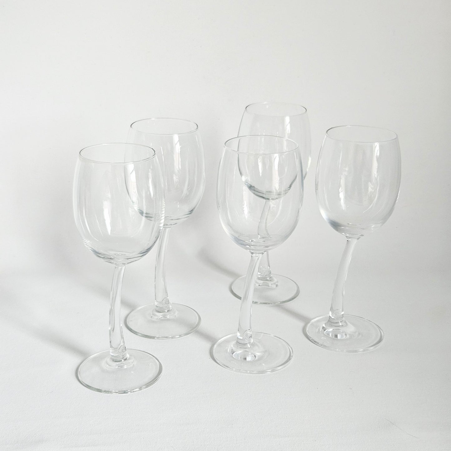 verres à pied courbé 1990s, J.P Chenet x5