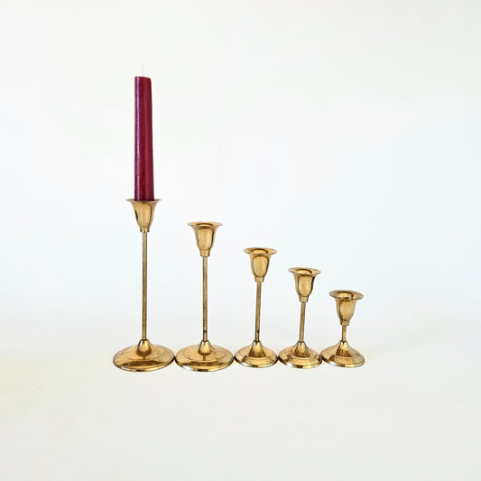 bougeoirs vintage en laiton x5