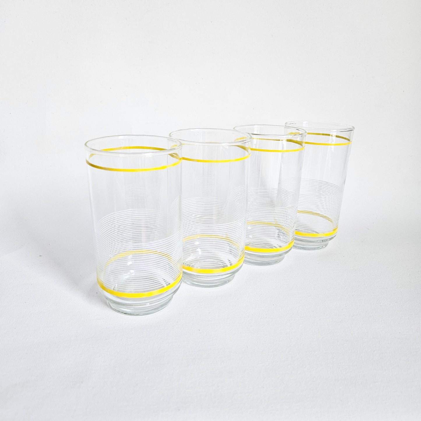 verres vintage rayés Libbey high ball x4