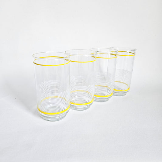verres vintage rayés Libbey high ball x4