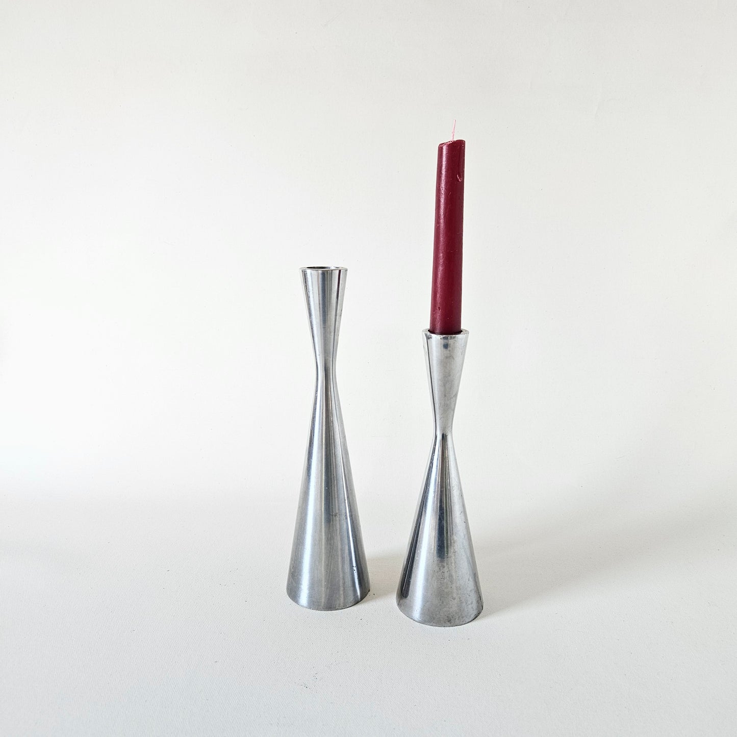 bougeoirs chromés vintage, Ikea x2