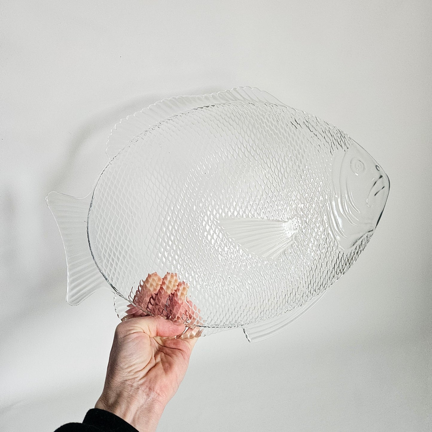 assiette en verre texturé Poisson, USA