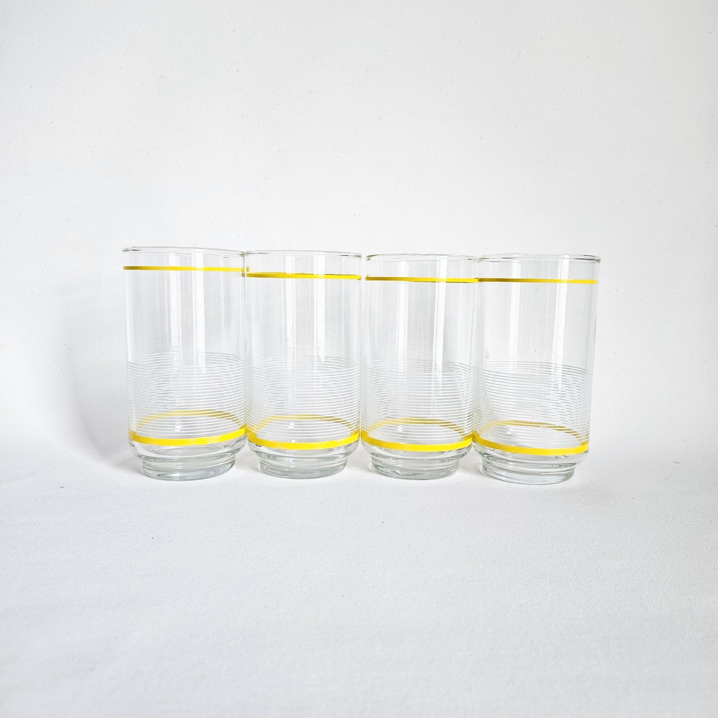 verres vintage rayés Libbey high ball x4