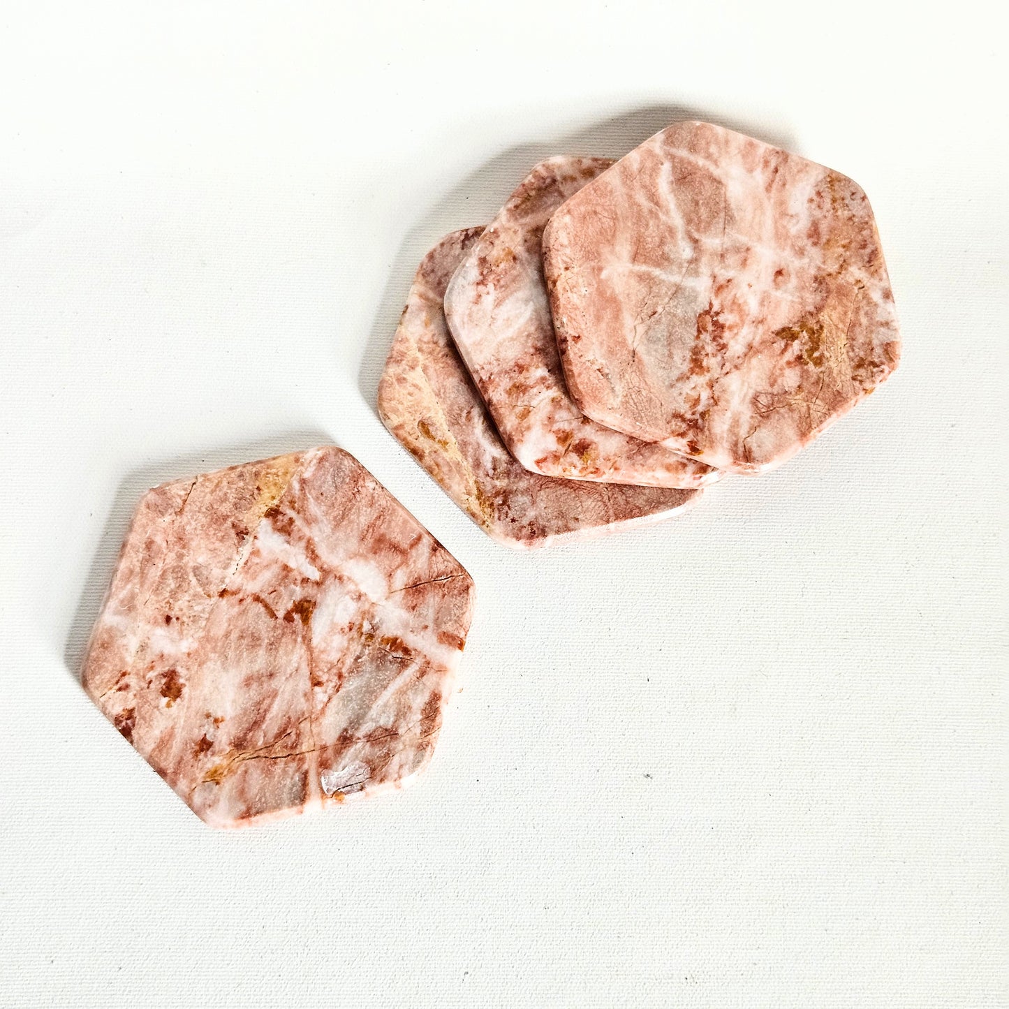sous-verres en marbre rose x4
