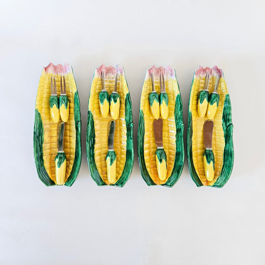 coupelles et ustensiles Blé d'Inde x4