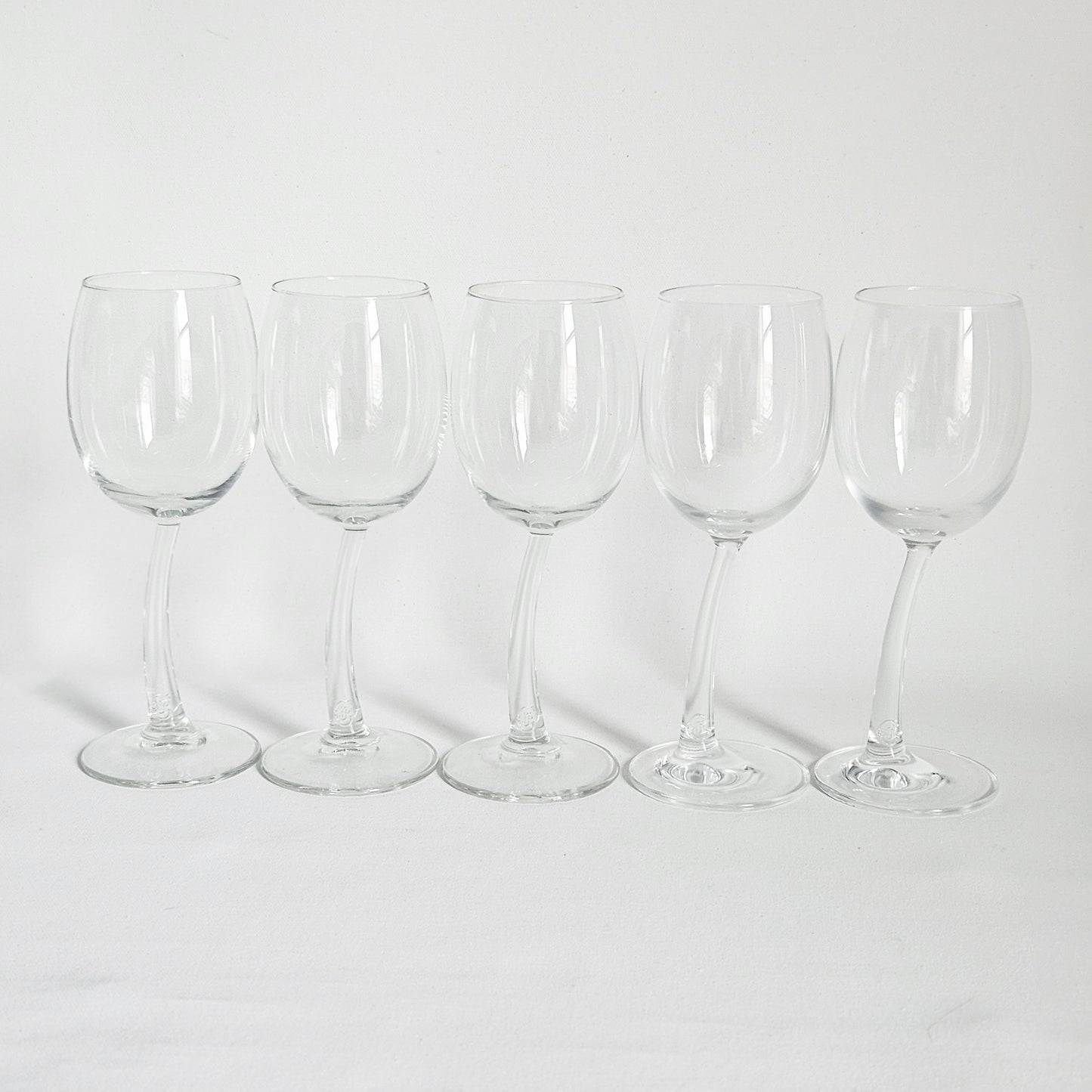 verres à pied courbé 1990s, J.P Chenet x5