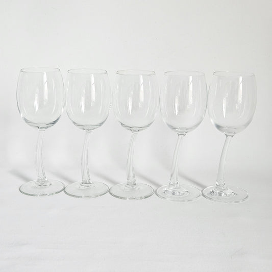 verres à pied courbé 1990s, J.P Chenet x5