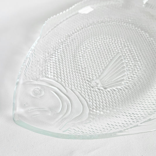 assiette en verre texturé Poisson, USA