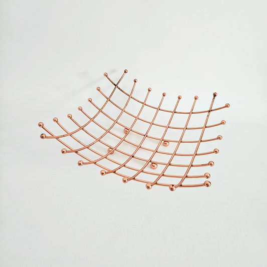 bol - panier à fruits vintage quadrillé cuivré