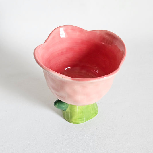 coupelle sur pied Fleur en céramique