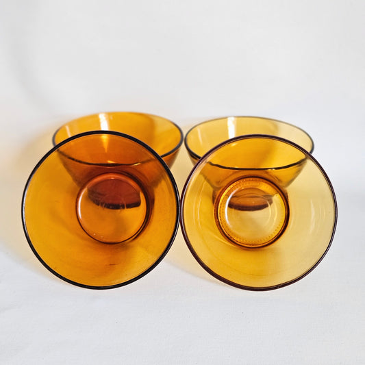 bols ambrés, Duralex et Vereco  x2