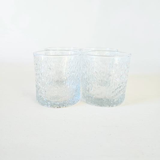 verres texturés midcentury x4