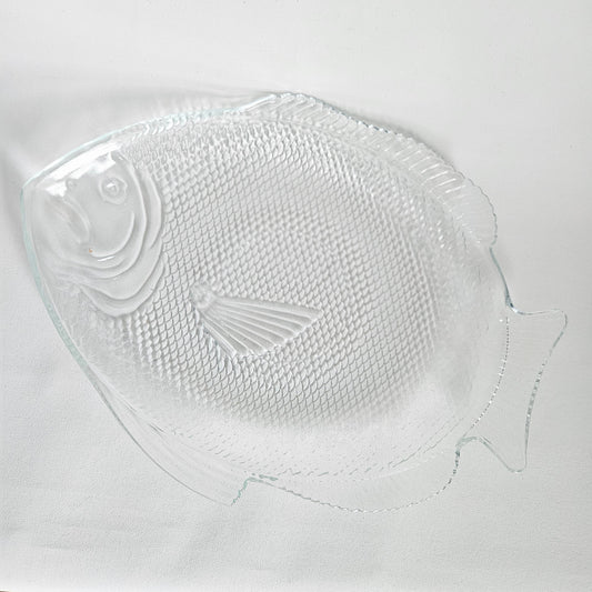 assiette en verre texturé Poisson, USA