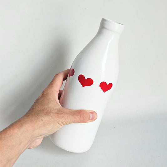 bouteille en céramique Coeurs