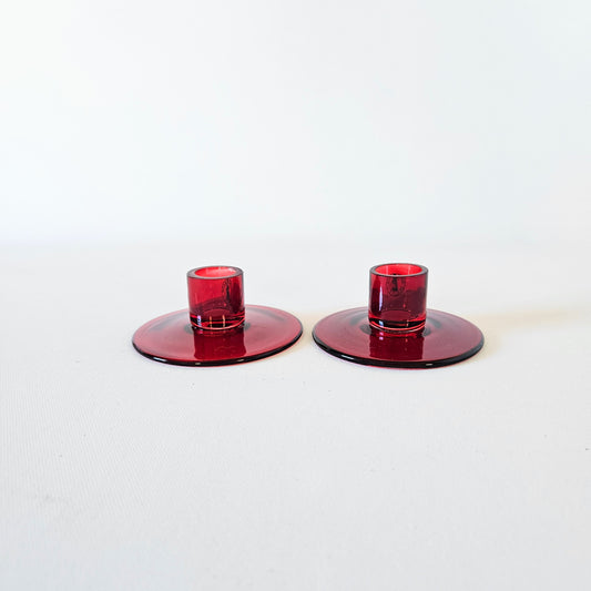 bougeoirs en verre Ikea x2