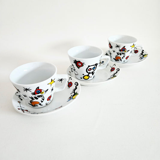 tasses et soucoupes Giordano di Ponzano x3