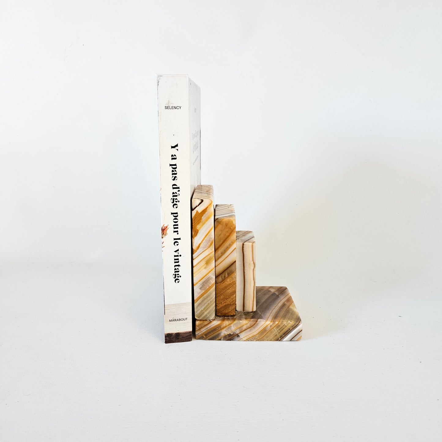 appuie-livres en onyx