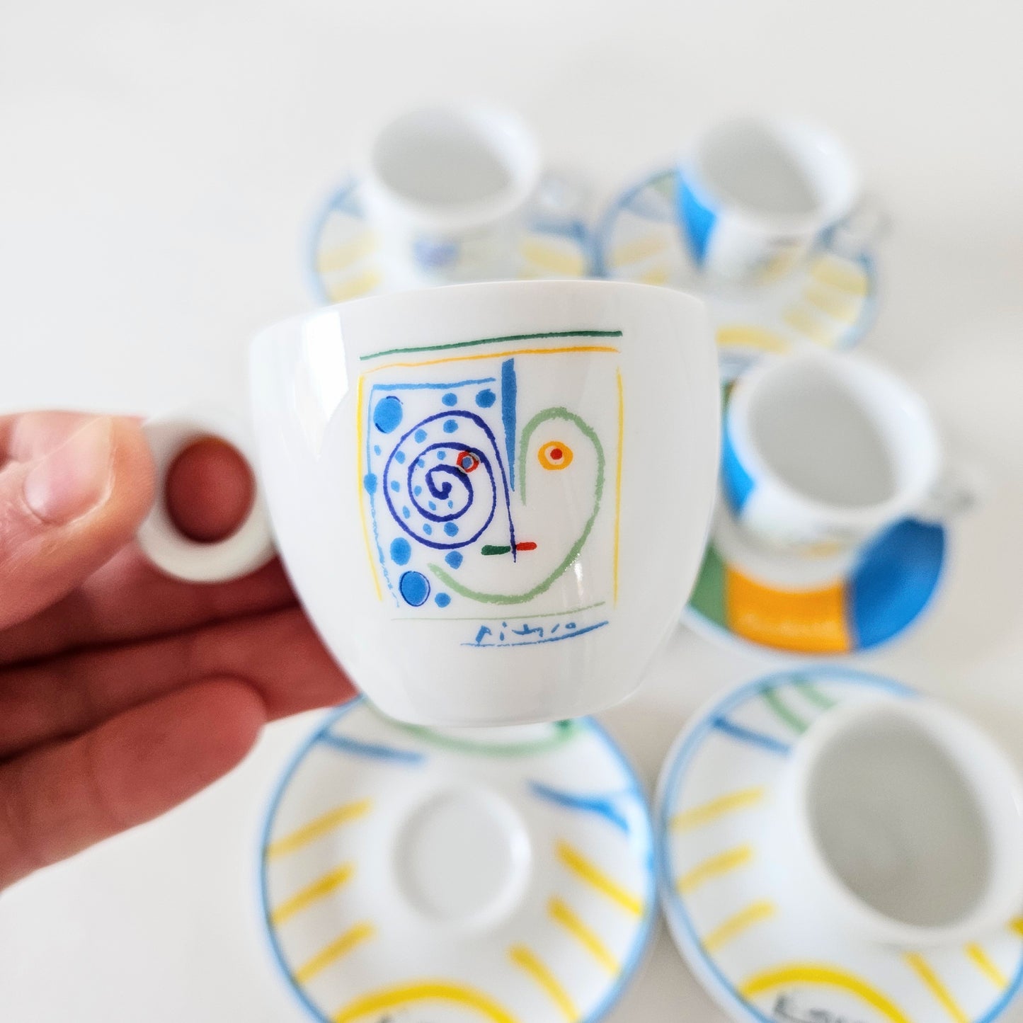 tasses à espresso+coupelles Picasso x6