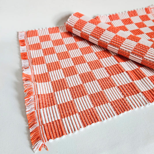 napperons tissés Damier x2