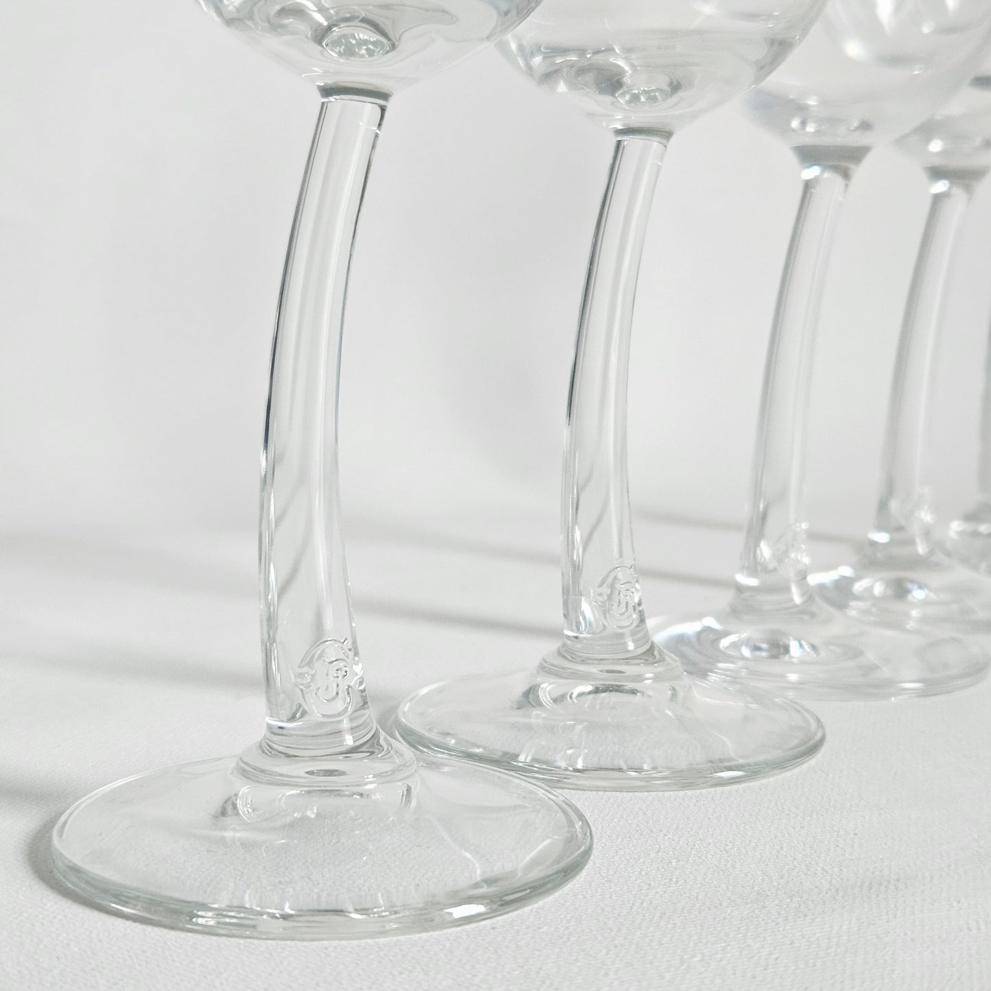 verres à pied courbé 1990s, J.P Chenet x5