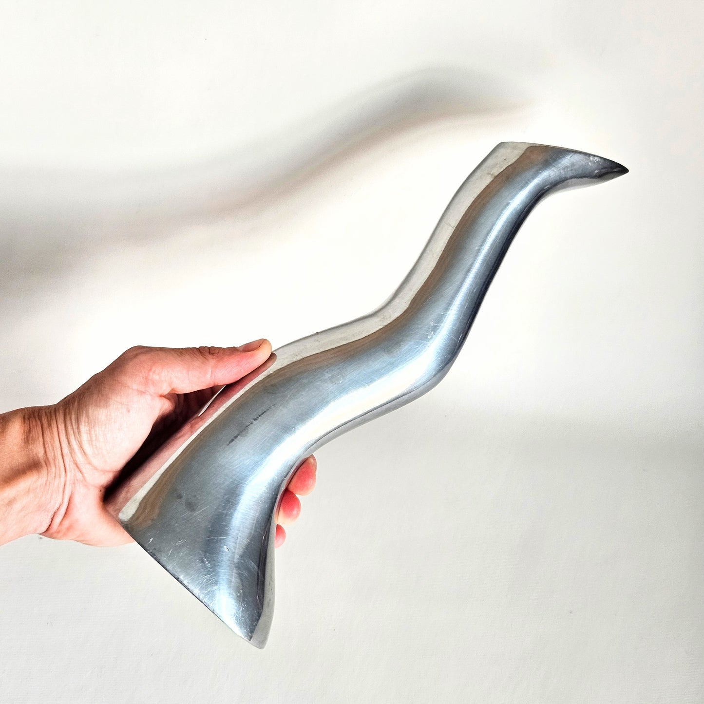 bougeoir sculptural chromé, par Anna Everlund, Ikea 1980s