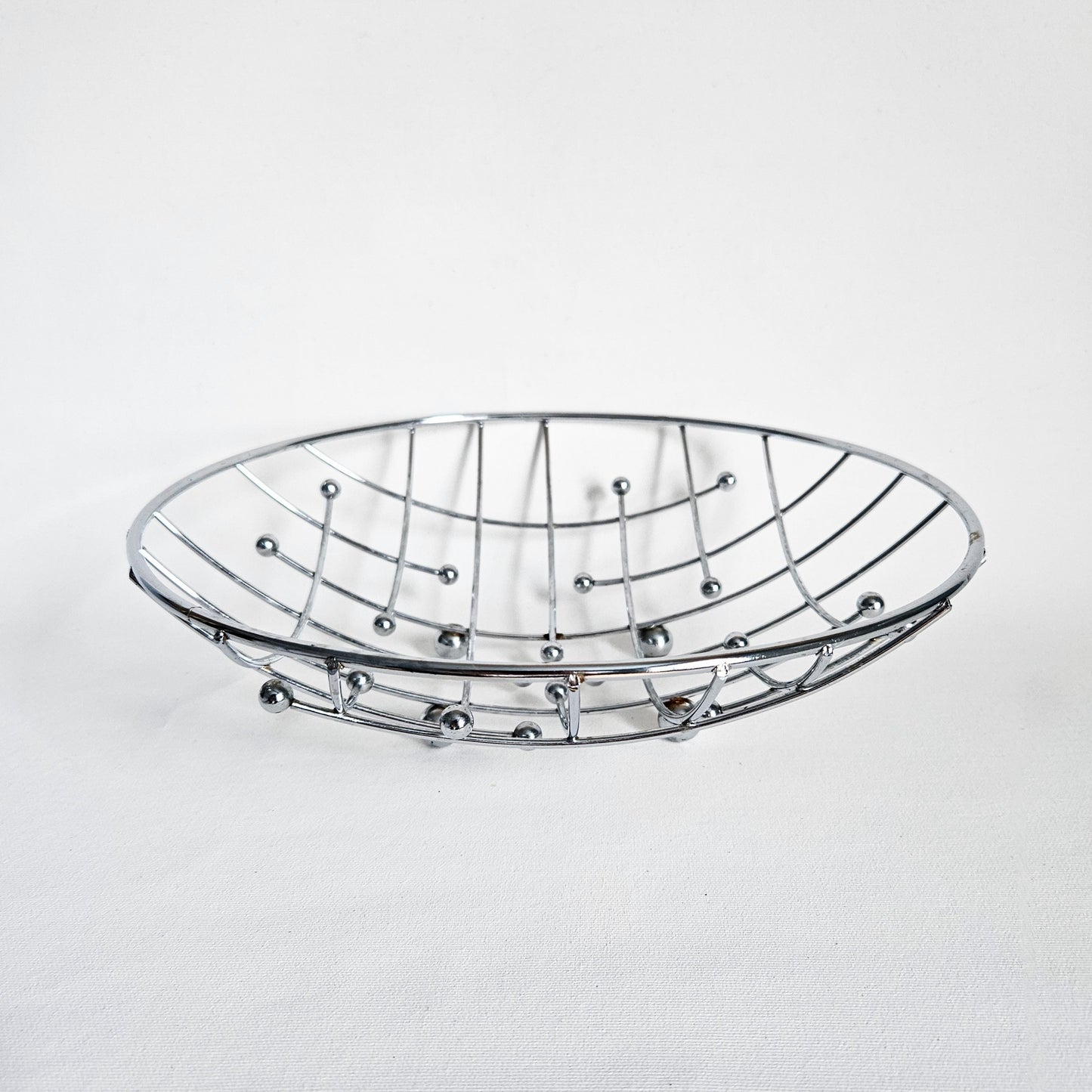 panier à fruits vintage Atomic chromé