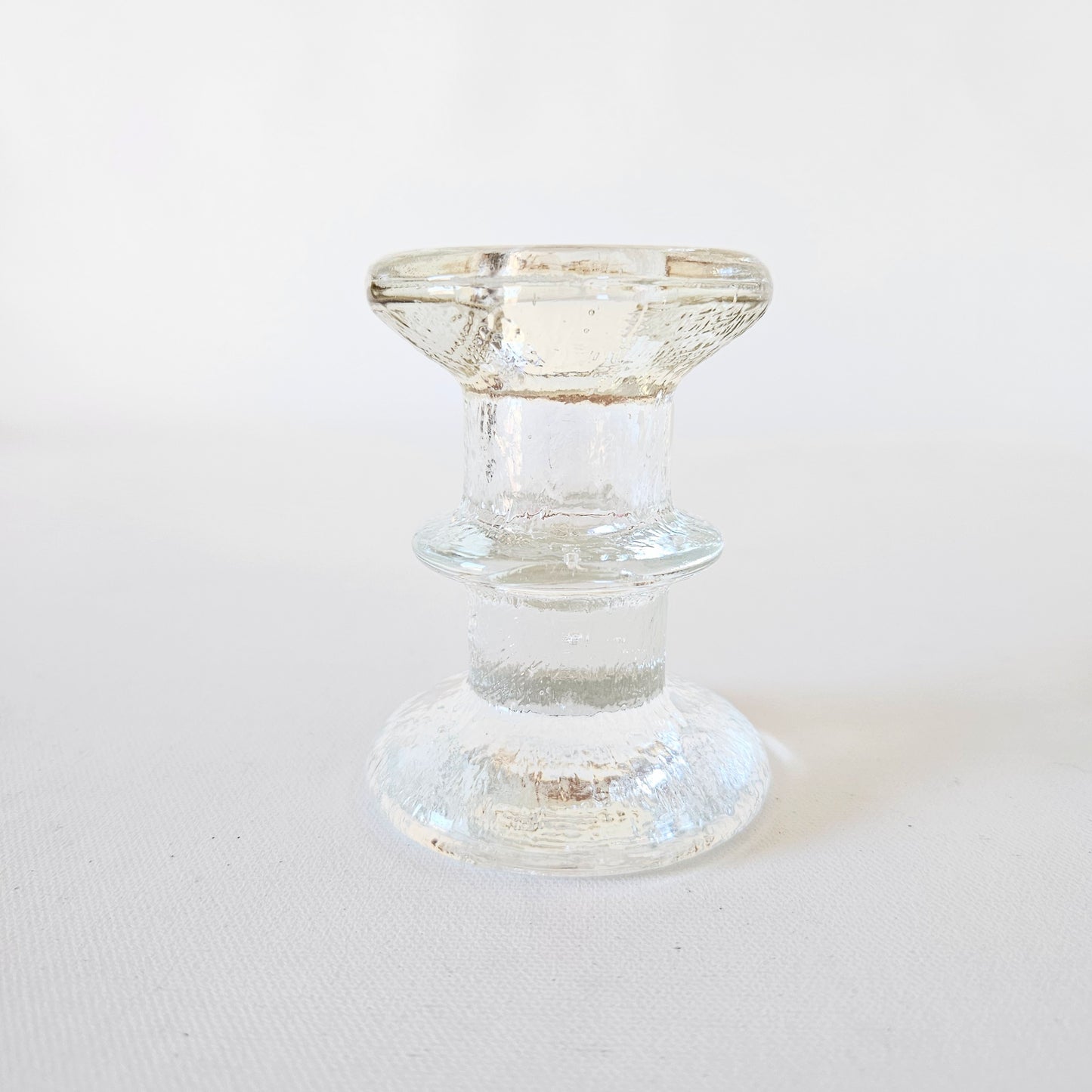 bougeoir en verre texturé