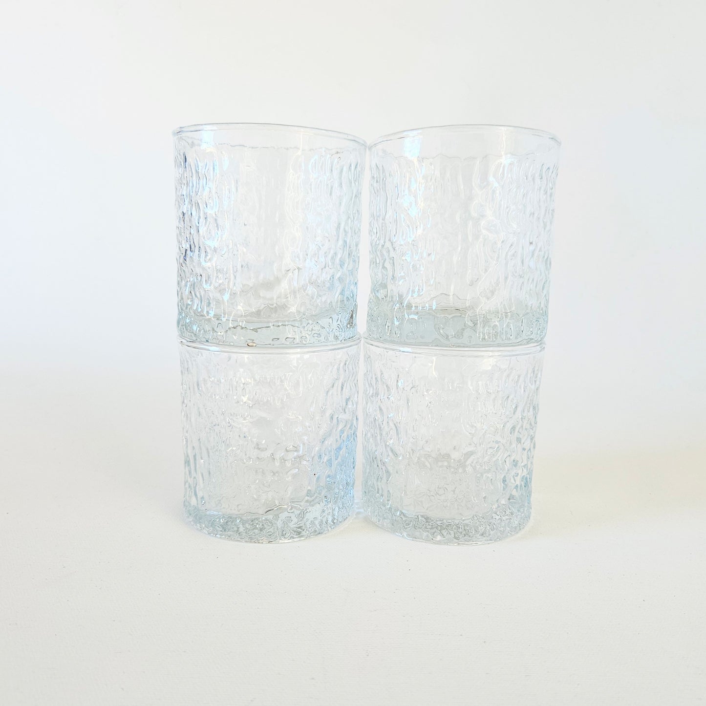 verres texturés midcentury x4