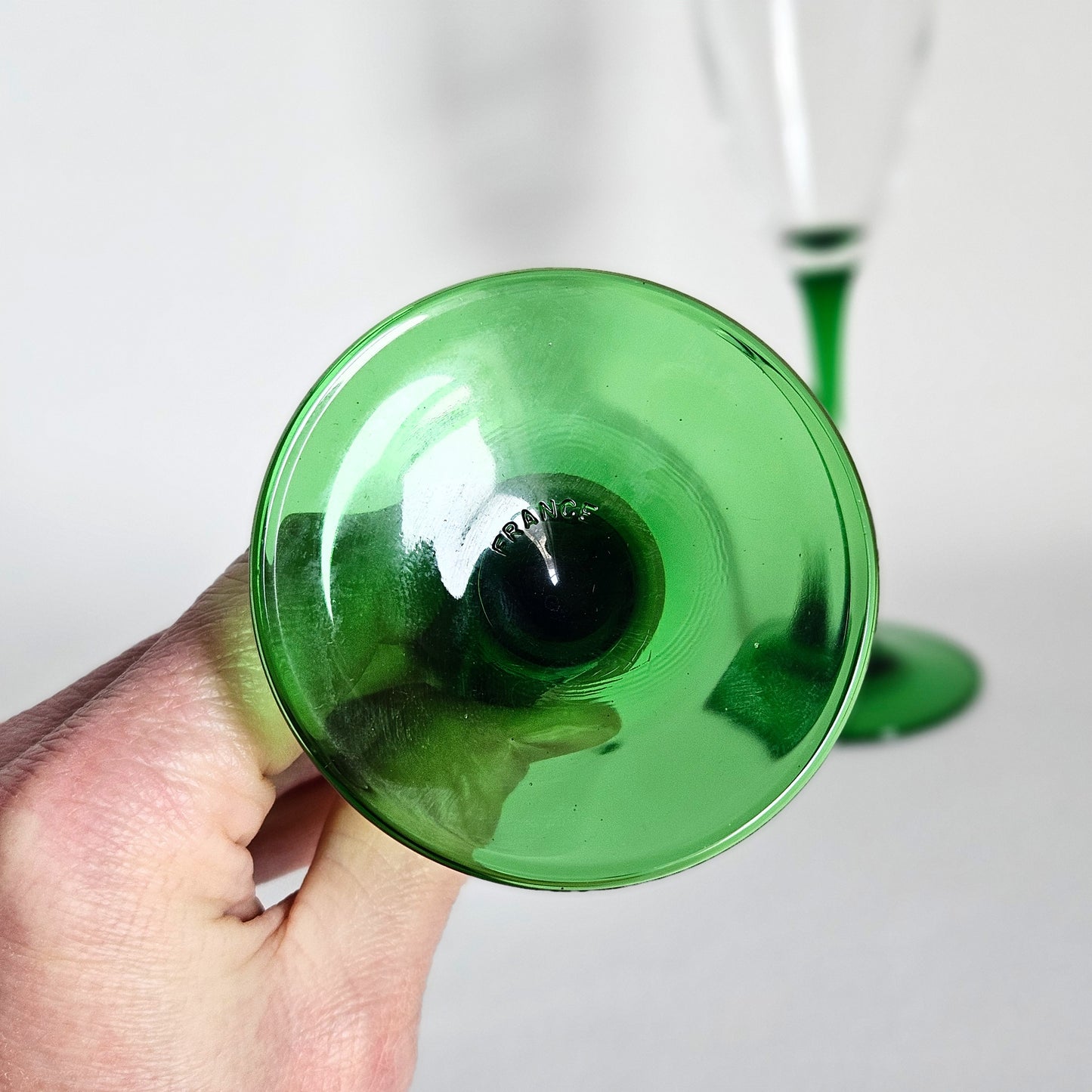 flûtes à pied vert, Luminarc France x2