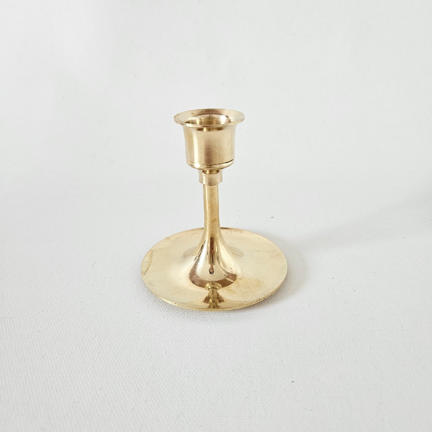 bougeoir à coupelle en laiton
