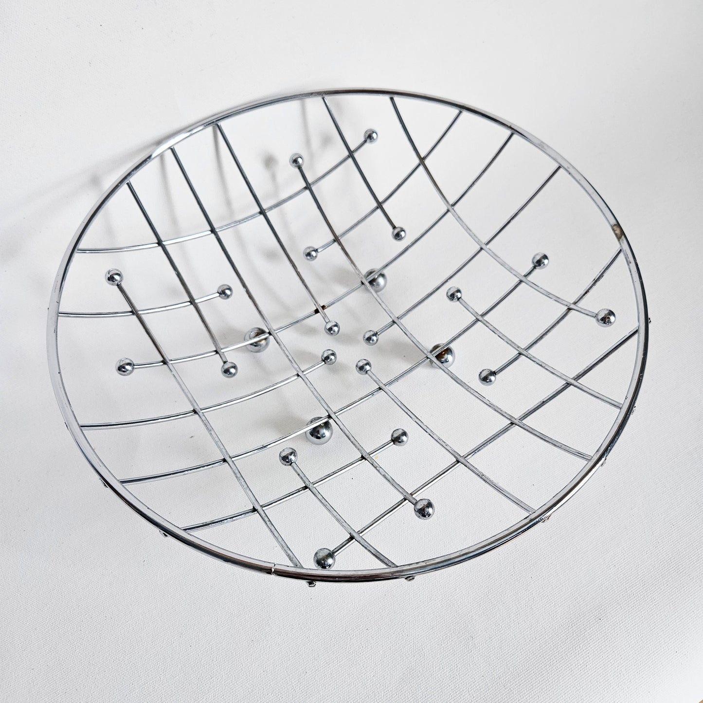 panier à fruits vintage Atomic chromé