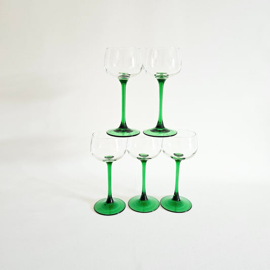 verres à pied vert Luminarc x5