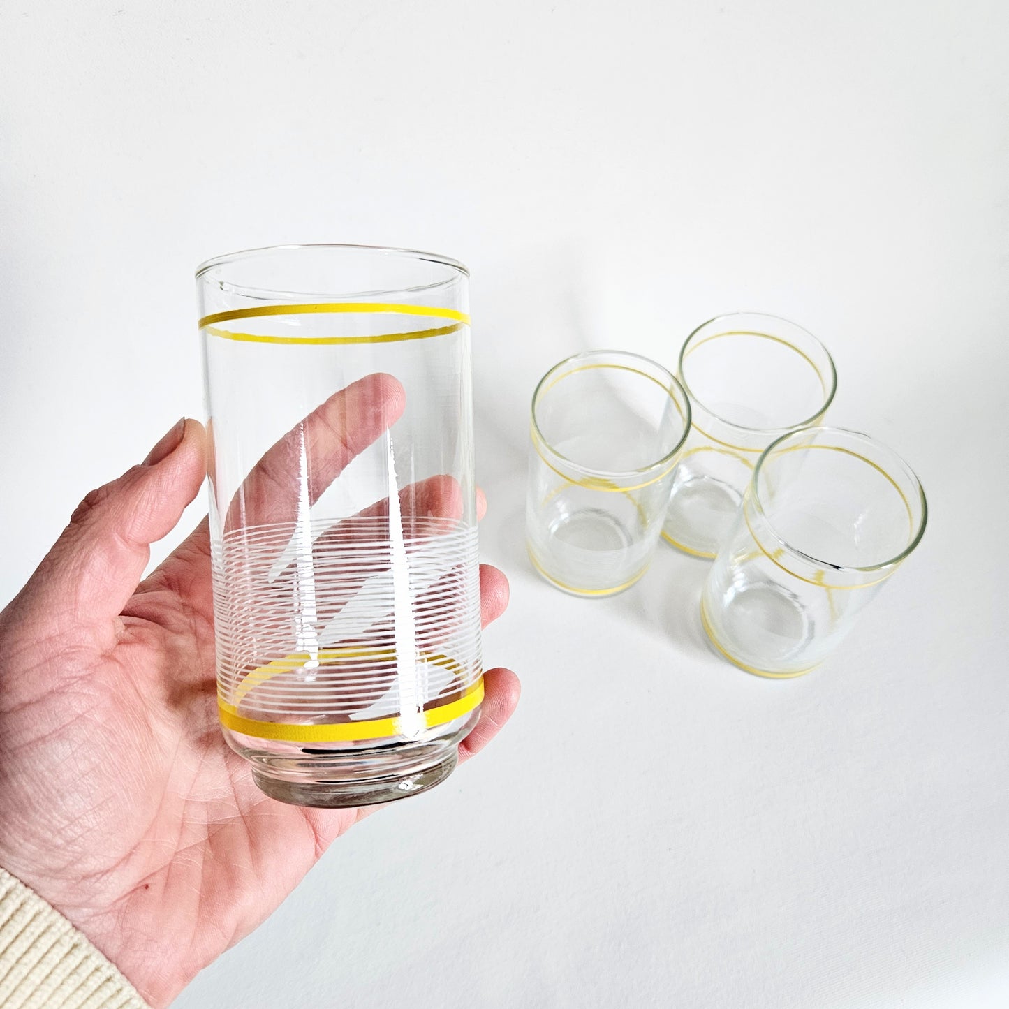 verres vintage rayés Libbey high ball x4