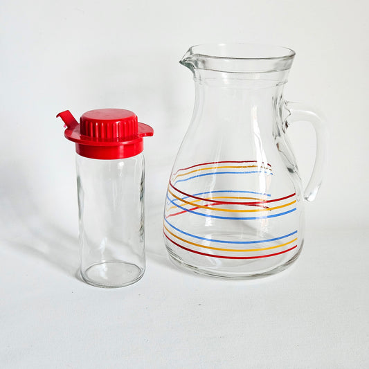 pichet rayé en verre