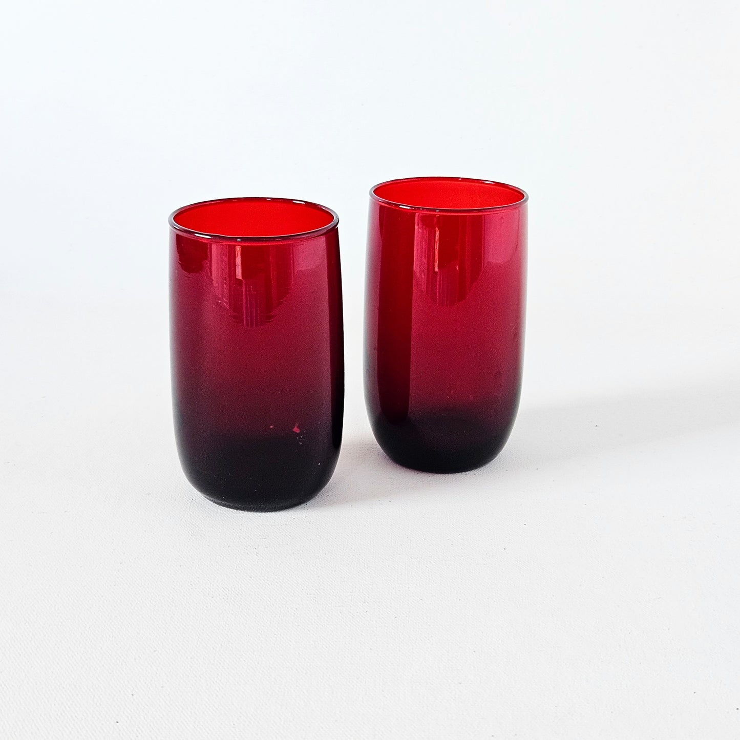 verres vintage rubis x2