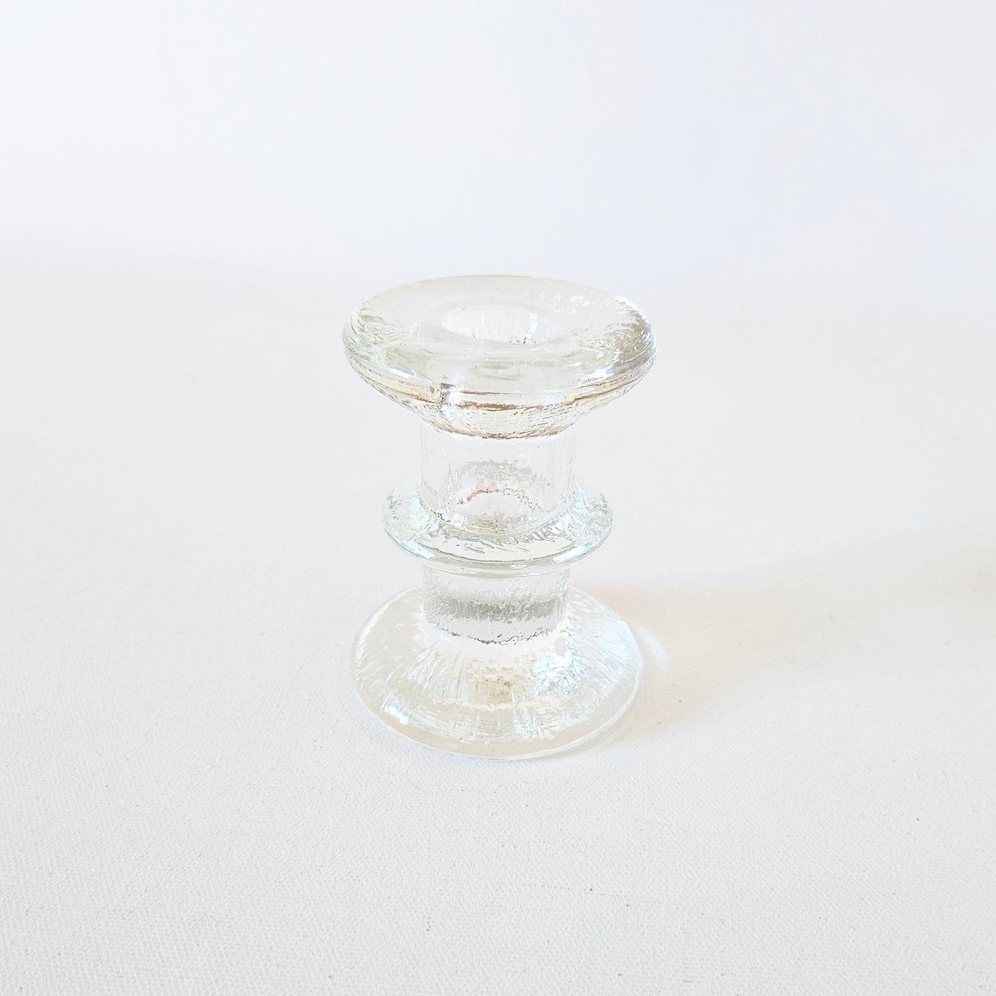 bougeoir en verre texturé