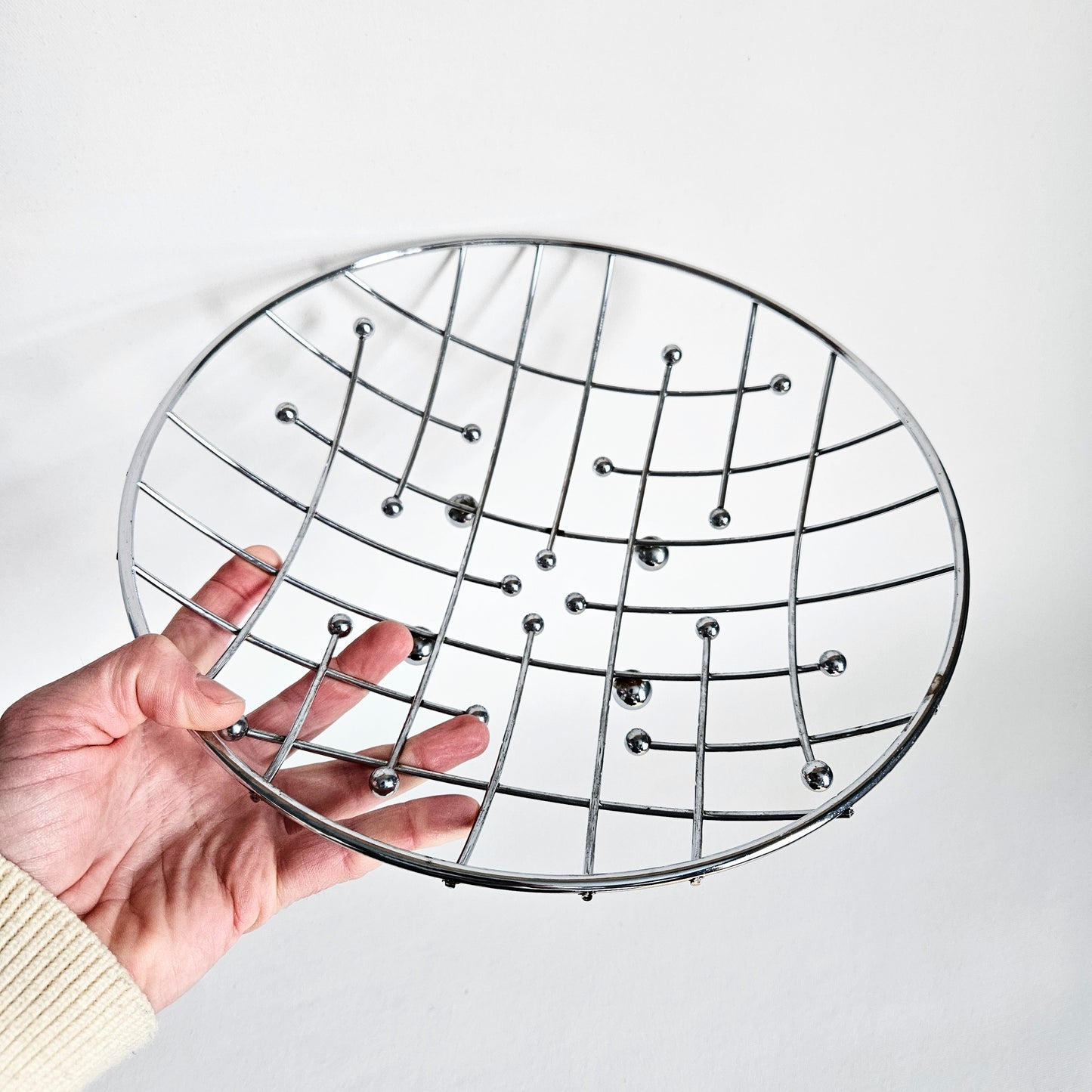 panier à fruits vintage Atomic chromé